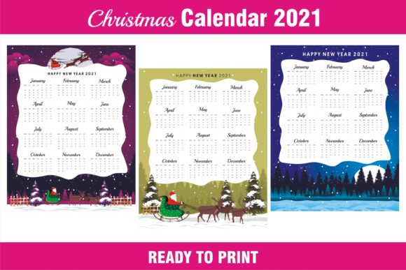 Calendar Christmas 2021 Best Design Illustrations
