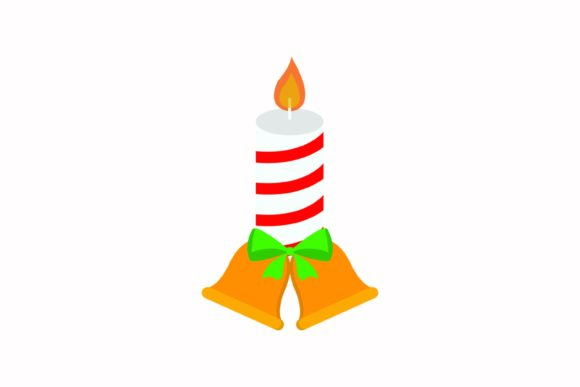 Candle Bell Christmas Icon Illustrations