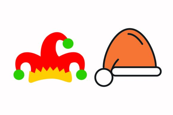 Christmas Cap Happy Celebration Vector Illustrations