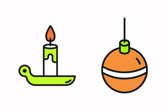 Christmas Decorative Candle Ball Vector