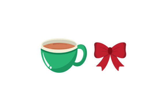 Christmas Drink and Ribbon Vector