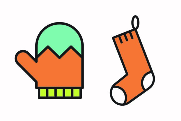 Christmas Glove Decoration Illustrations