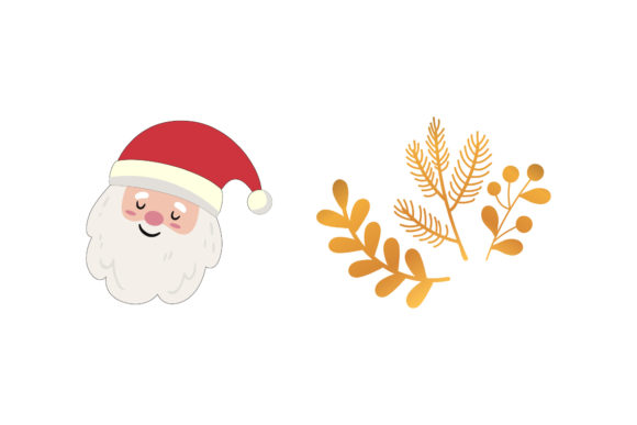 Christmas Santa Mistletoe Set Illustrations
