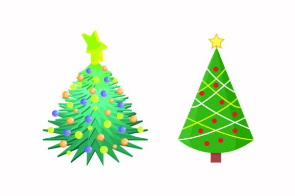 Christmas Shiny Tree Illustration Vector