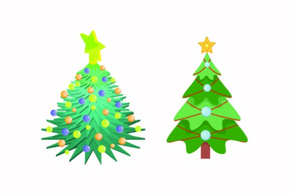 Christmas Tree Illustration for Crafting