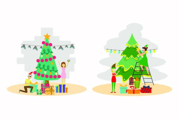 Christmas Tree Illustration Set