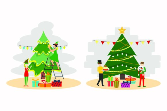 Christmas Tree Vector Set for Seasonal Design