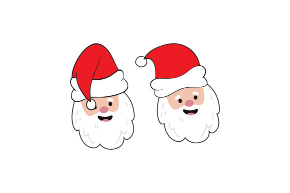 Santa Head Set Christmas Vector