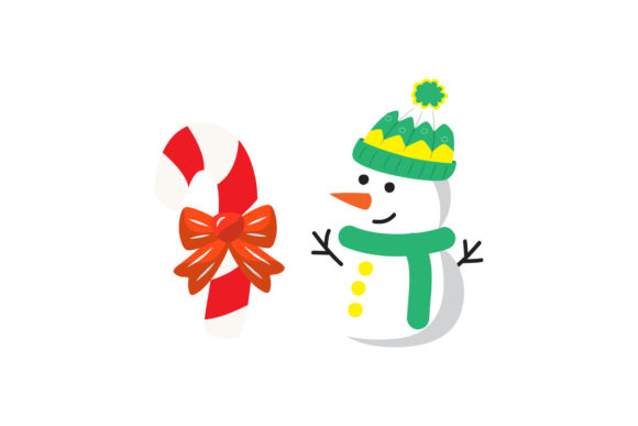 Snowman Candy Set Christmas Illustrations