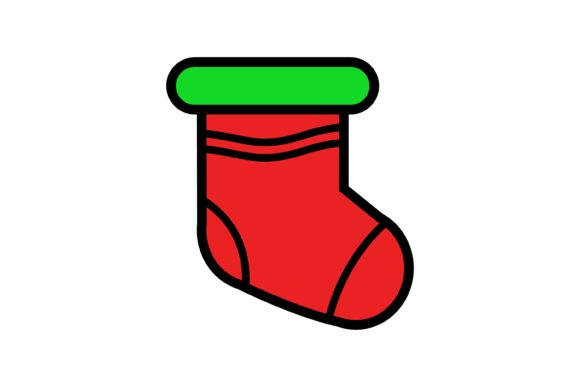 Socks Red Christmas Icon Illustrations